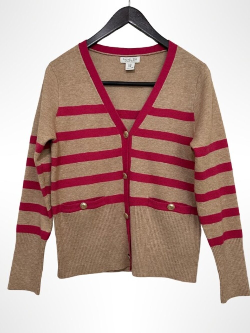 Rachel Zoe Striped Knit Cardigan M